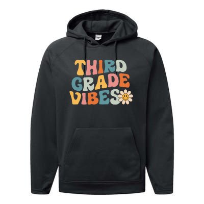 Third Grade Vibes 3rd Grade Team Retro 1st Day of School Performance Fleece Hoodie