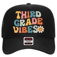 Third Grade Vibes 3rd Grade Team Retro 1st Day of School High Crown Mesh Back Trucker Hat