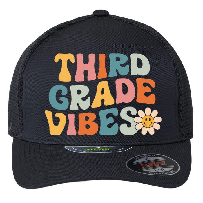 Third Grade Vibes 3rd Grade Team Retro 1st Day of School Flexfit Unipanel Trucker Cap