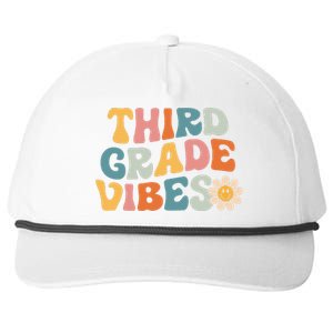 Third Grade Vibes 3rd Grade Team Retro 1st Day of School Snapback Five-Panel Rope Hat