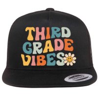 Third Grade Vibes 3rd Grade Team Retro 1st Day of School Flat Bill Trucker Hat