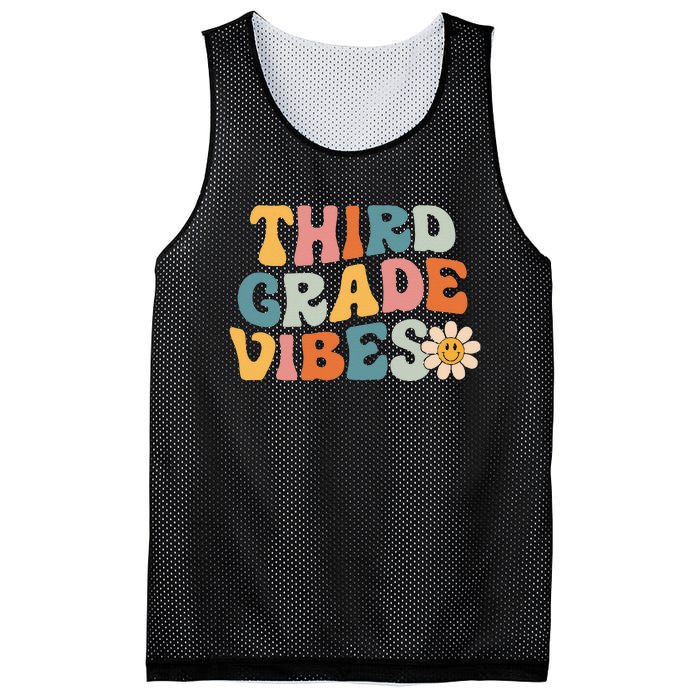 Third Grade Vibes 3rd Grade Team Retro 1st Day of School Mesh Reversible Basketball Jersey Tank