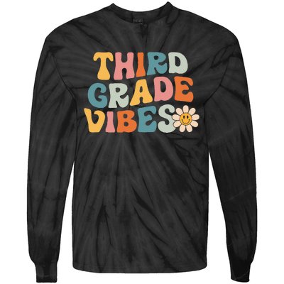 Third Grade Vibes 3rd Grade Team Retro 1st Day of School Tie-Dye Long Sleeve Shirt