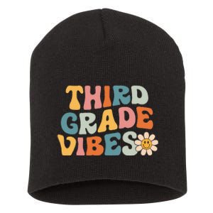 Third Grade Vibes 3rd Grade Team Retro 1st Day of School Short Acrylic Beanie