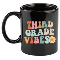 Third Grade Vibes 3rd Grade Retro Gnoovy Back To School 11oz C Handle Ceramic Mug