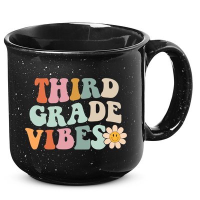 Third Grade Vibes 3rd Grade Retro Gnoovy Back To School 15oz Campfire Ceramic Mug