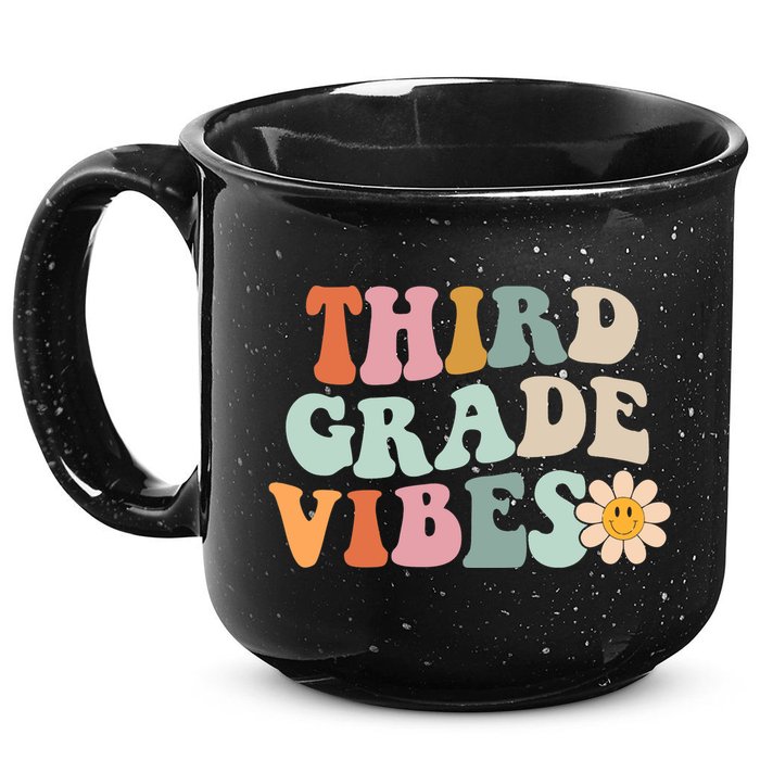 Third Grade Vibes 3rd Grade Retro Gnoovy Back To School 15oz Campfire Ceramic Mug