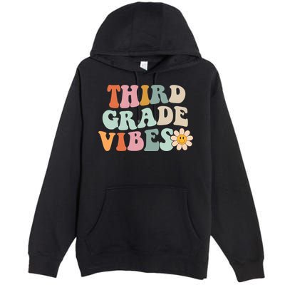 Third Grade Vibes 3rd Grade Retro Gnoovy Back To School Premium Pullover Hoodie