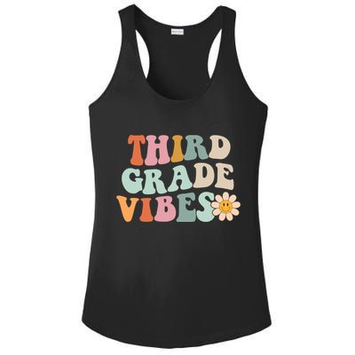 Third Grade Vibes 3rd Grade Retro Gnoovy Back To School Ladies PosiCharge Competitor Racerback Tank