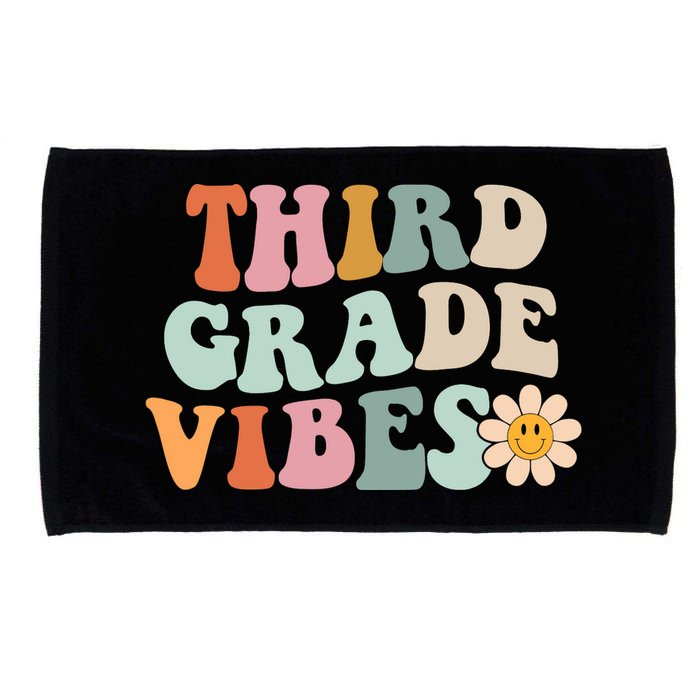 Third Grade Vibes 3rd Grade Retro Gnoovy Back To School Microfiber Hand Towel