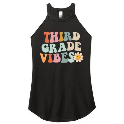 Third Grade Vibes 3rd Grade Retro Gnoovy Back To School Women's Perfect Tri Rocker Tank
