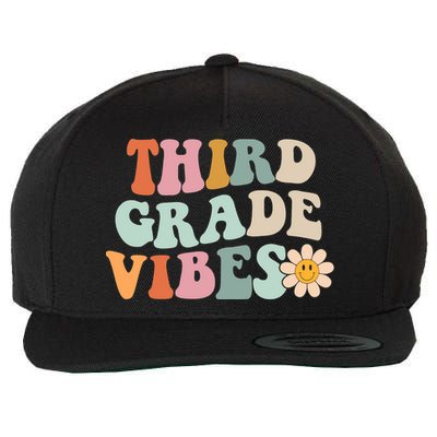 Third Grade Vibes 3rd Grade Retro Gnoovy Back To School Wool Snapback Cap