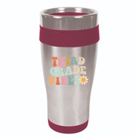 Third Grade Vibes 3rd Grade Retro Gnoovy Back To School 16oz Travel Tumbler
