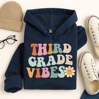 Third Grade Vibes 3rd Grade Retro Gnoovy Back To School Hoodie