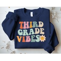 Third Grade Vibes 3rd Grade Retro Gnoovy Back To School Sweatshirt