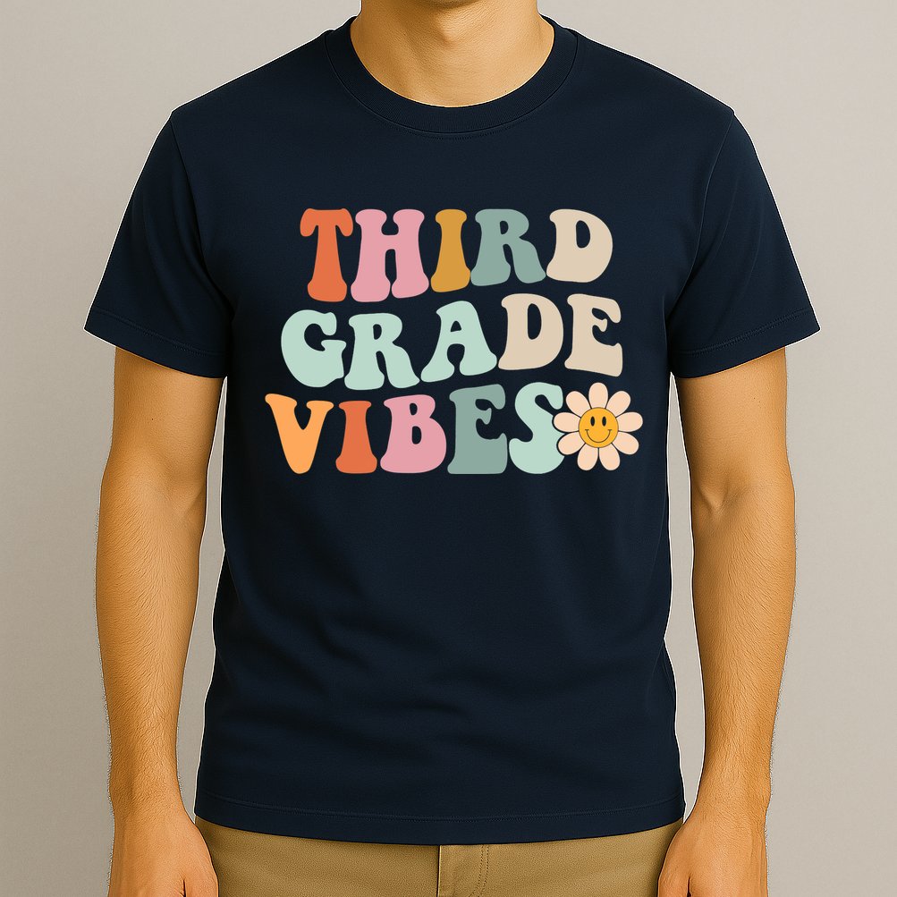 Third Grade Vibes 3rd Grade Retro Gnoovy Back To School T-Shirt