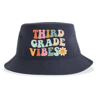 Third Grade Vibes 3rd Grade Retro Gnoovy Back To School Sustainable Bucket Hat