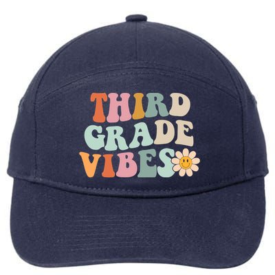 Third Grade Vibes 3rd Grade Retro Gnoovy Back To School 7-Panel Snapback Hat