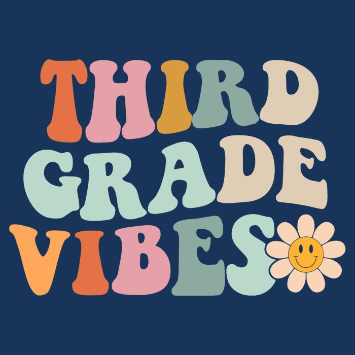 Third Grade Vibes 3rd Grade Retro Gnoovy Back To School Drawstring Bag
