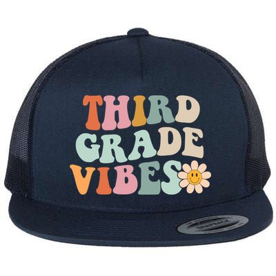 Third Grade Vibes 3rd Grade Retro Gnoovy Back To School Flatbill Hat