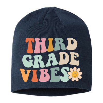 Third Grade Vibes 3rd Grade Retro Gnoovy Back To School Sustainable Beanie