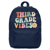 Third Grade Vibes 3rd Grade Retro Gnoovy Back To School 16 in Basic Backpack