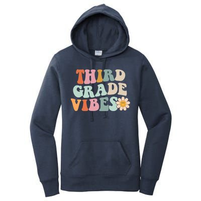 Third Grade Vibes 3rd Grade Retro Gnoovy Back To School Women's Pullover Hoodie