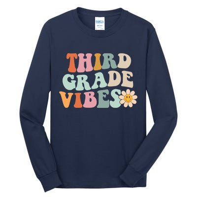 Third Grade Vibes 3rd Grade Retro Gnoovy Back To School Tall Long Sleeve T-Shirt