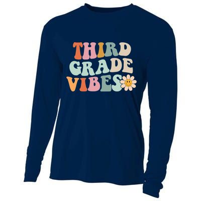 Third Grade Vibes 3rd Grade Retro Gnoovy Back To School Cooling Performance Long Sleeve Crew