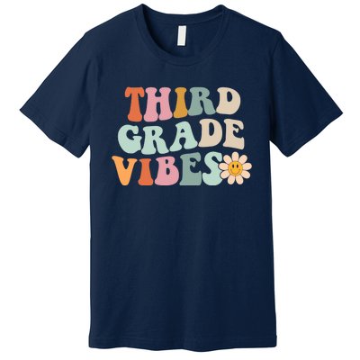 Third Grade Vibes 3rd Grade Retro Gnoovy Back To School Premium T-Shirt