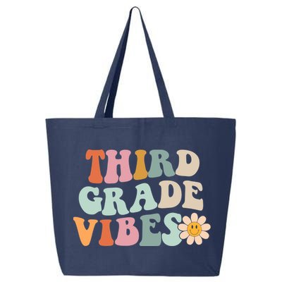 Third Grade Vibes 3rd Grade Retro Gnoovy Back To School 25L Jumbo Tote