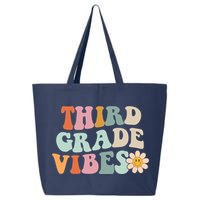 Third Grade Vibes 3rd Grade Retro Gnoovy Back To School 25L Jumbo Tote