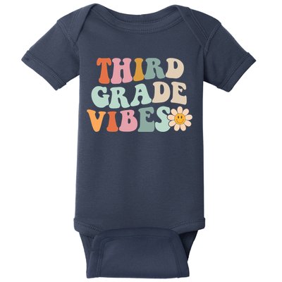 Third Grade Vibes 3rd Grade Retro Gnoovy Back To School Baby Bodysuit