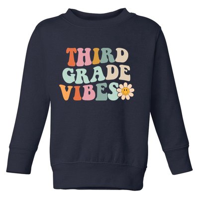 Third Grade Vibes 3rd Grade Retro Gnoovy Back To School Toddler Sweatshirt