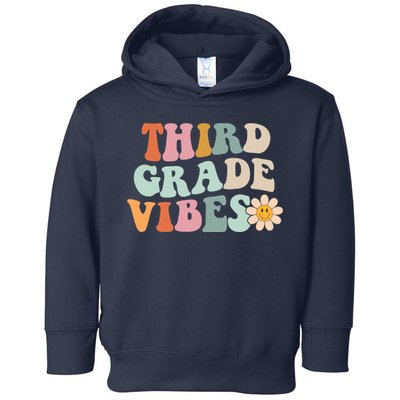 Third Grade Vibes 3rd Grade Retro Gnoovy Back To School Toddler Hoodie