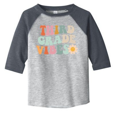 Third Grade Vibes 3rd Grade Retro Gnoovy Back To School Toddler Fine Jersey T-Shirt