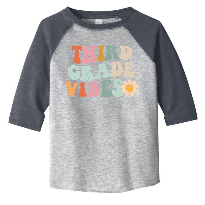 Third Grade Vibes 3rd Grade Retro Gnoovy Back To School Toddler Fine Jersey T-Shirt