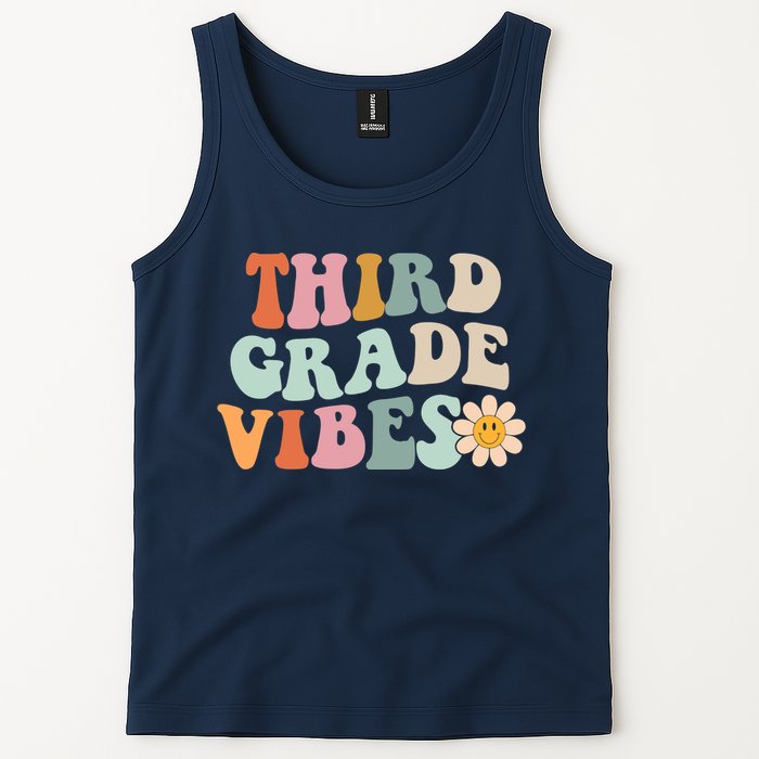 Third Grade Vibes 3rd Grade Retro Gnoovy Back To School Tank Top