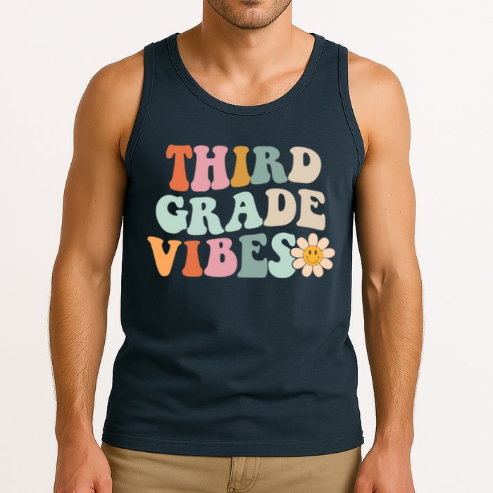 Third Grade Vibes 3rd Grade Retro Gnoovy Back To School Tank Top