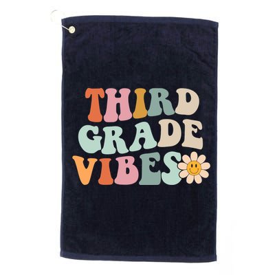 Third Grade Vibes 3rd Grade Retro Gnoovy Back To School Golf Towel