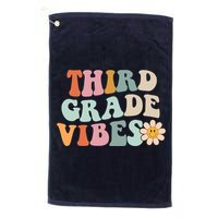 Third Grade Vibes 3rd Grade Retro Gnoovy Back To School Golf Towel