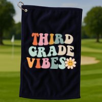 Third Grade Vibes 3rd Grade Retro Gnoovy Back To School Golf Towel