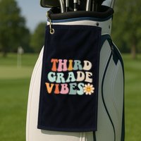 Third Grade Vibes 3rd Grade Retro Gnoovy Back To School Golf Towel