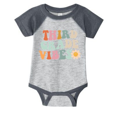 Third Grade Vibes 3rd Grade Retro Gnoovy Back To School Infant Baby Jersey Bodysuit