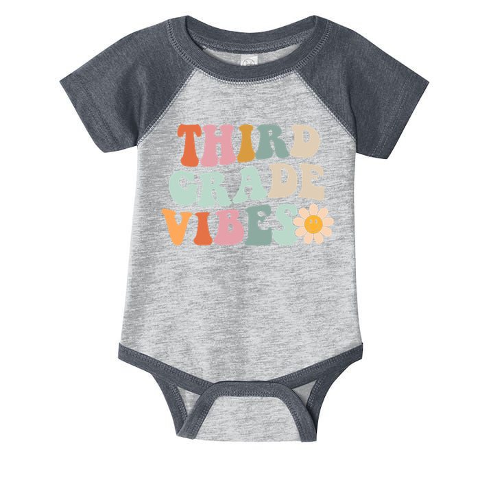 Third Grade Vibes 3rd Grade Retro Gnoovy Back To School Infant Baby Jersey Bodysuit