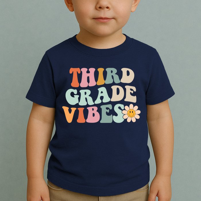 Third Grade Vibes 3rd Grade Retro Gnoovy Back To School Toddler T-Shirt