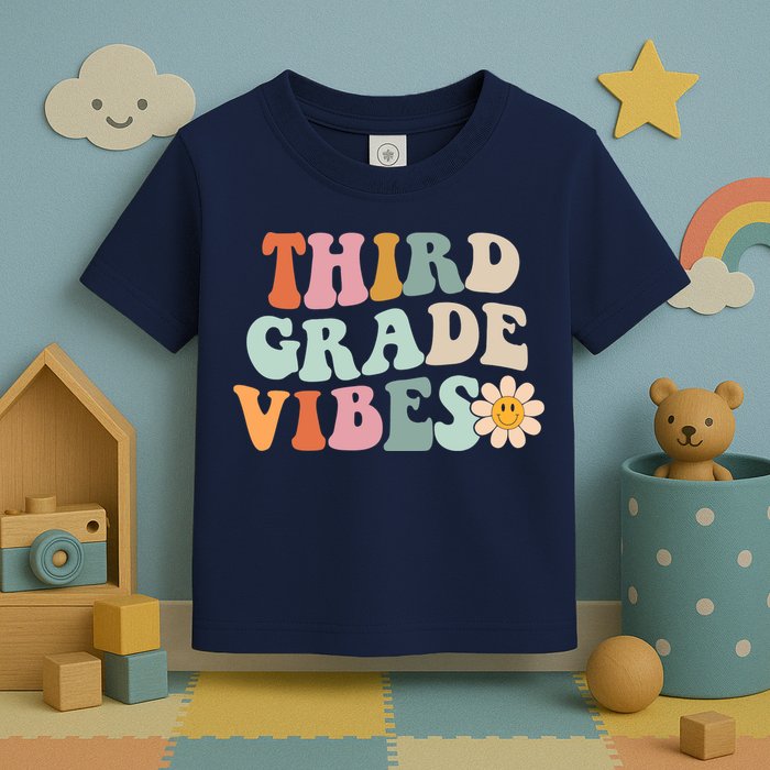 Third Grade Vibes 3rd Grade Retro Gnoovy Back To School Toddler T-Shirt