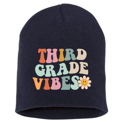 Third Grade Vibes 3rd Grade Retro Gnoovy Back To School Short Acrylic Beanie