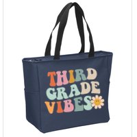 Third Grade Vibes 3rd Grade Retro Gnoovy Back To School Zip Tote Bag