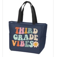 Third Grade Vibes 3rd Grade Retro Gnoovy Back To School Zip Tote Bag